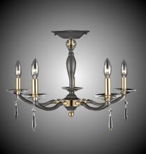 American Brass & Crystal FM5333-SP-32G-36G-ST - Five Light Flush Mount